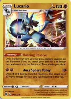 Lucario 079/172 SWSH09: Brilliant Stars Pokemon Card TCG - Image 1