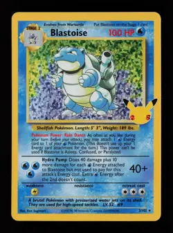 Blastoise 2/102 Celebrations: Classic Collection Pokemon Cards - Image 1