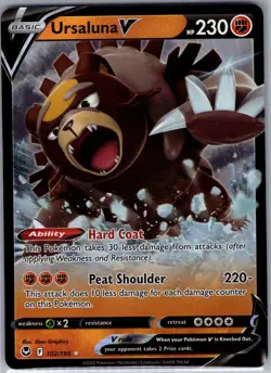 Ursaluna V 102/195 SWSH12: Silver Tempest - Pokemon Card - NM - Image 1
