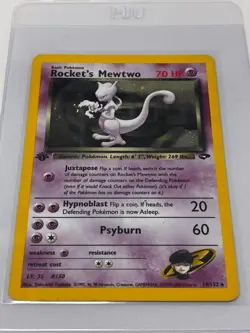 Rocket's Mewtwo 1st Edition Holo 14/132- Gym Challenge- Pokemon Card - Image 3