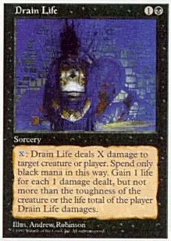 4 x Drain Life - Fifth Edition - Moderate Play - MTG - Image 1