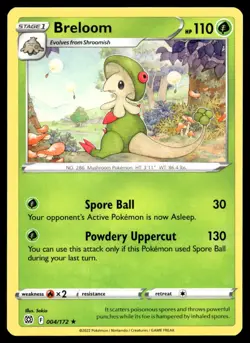 Breloom 4/172 Pokemon Card Brilliant Stars Rare 110 HP Near Mint W20 - Image 1