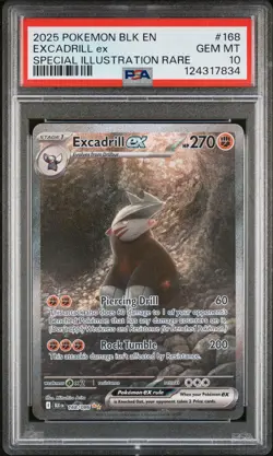 2025 Pokemon Black Bolt Excadrill ex 168 - PSA GEM MT 10 - 124317834 - Image 1