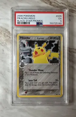 2006 Pokemon Pikachu Holo Black Star Promos #035 PSA 5 - Image 1