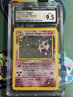 Pokemon Sabrina's Gengar Gym Heroes Unlimited Holo Rare #14 CGC 9.5 Swirl - Image 1