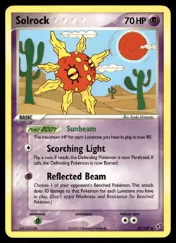 SOLROCK - 47/107 Uncommon Deoxys Pokemon LP - Image 1