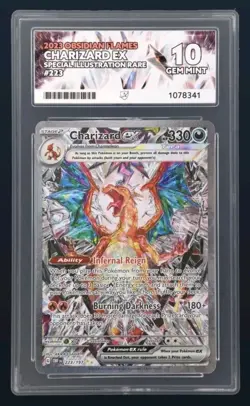 Pokemon TCG Charizard EX Obsidian Flames 223/197 SIR Ace Graded 10 Gem Mint - Image 1