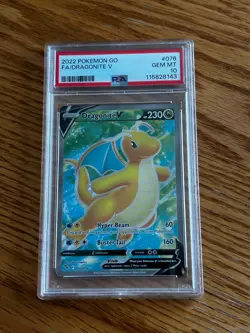 *PSA 10* Pokemon Dragonite V Full Art 076/078 Pokemon GO Ultra Rare Holo - Image 1