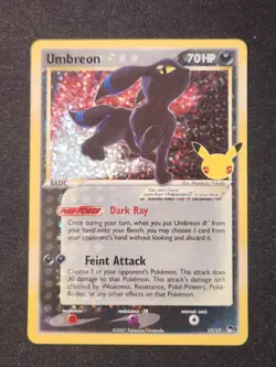 Pokemon TCG Umbreon Gold Star 17/17 Celebrations Classic Collection - Image 1