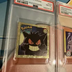 PSA 8 Lot - 1999 POKEMON STICKERS SERIES 1 RARE GOLD STICKERS GENGAR G02 & 94 - Image 2