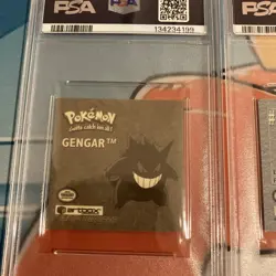 PSA 8 Lot - 1999 POKEMON STICKERS SERIES 1 RARE GOLD STICKERS GENGAR G02 & 94 - Image 5