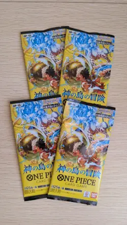 4 PACKS OP-15 The Adventure of the Island of God One Piece Japanese SEALED - Image 1