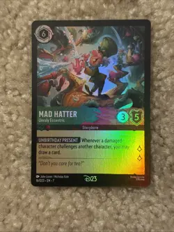 Disney D23 Lorcana Mad Hatter-Unruly Eccentric D23 Promo Holo Card! - Image 1