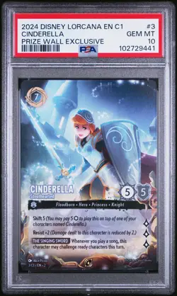 DISNEY LORCANA EN C1-LORCANA CHALLENGE PROMO #3 CINDERELLA - STOUTHEARTED PSA 10 - Image 1