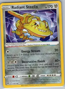 Radiant Steelix 124/196 SWSH11: Lost Origin - Pokemon Card - NM - Image 1