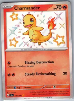 Charmander 109/091 SV: Paldean Fates - Pokemon Card - NM - Image 1