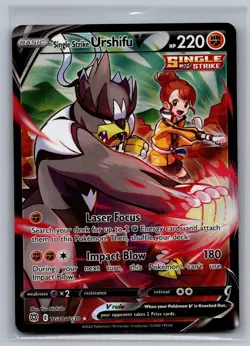 Single Strike Urshifu V TG18/TG30 Holo Brilliant Stars Trainer Gallery Pokemon - Image 1