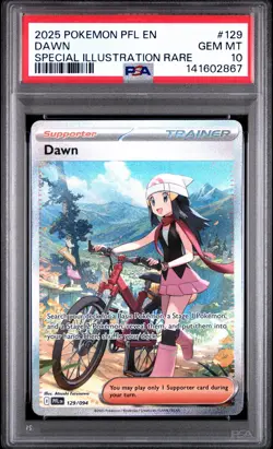 2025 POKEMON PFL EN-PHANTASMAL FLAMES SPECIAL ILLUSTRATION RARE #129 DAWN PSA 10 - Image 1