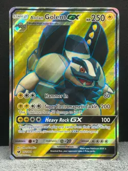 Alolan Golem GX 102/111 Ultra Rare Crimson Invasion Pokemon Holo Lightly Played - Image 1