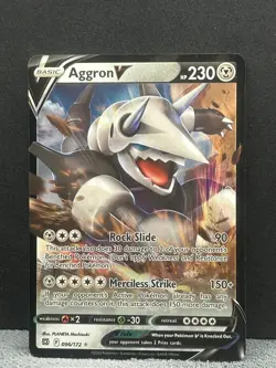 Aggron V 096/172 Holo V Rare Brilliant Stars Pokemon Near Mint - Image 1