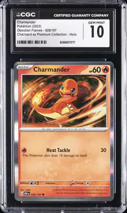2023 POKEMON OBSIDIAN FLAMES #026 CHARMANDER CGC 10 GEM MINT - Image 1