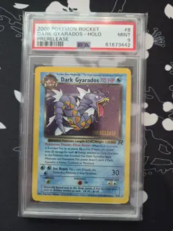 Dark Gyarados PSA 9 Holo Prerelease 8/82 Team Rocket WOTC Pokemon MINT - Image 1