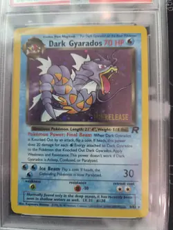 Dark Gyarados PSA 9 Holo Prerelease 8/82 Team Rocket WOTC Pokemon MINT - Image 2