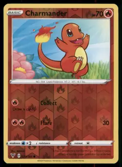 Charmander 023/185 Common Vivid Voltage Pokemon Reverse Holo Near Mint - Image 1