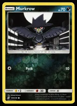 Murkrow 129/236 Reverse Holo Common Unified Minds Pokemon Card - Image 1