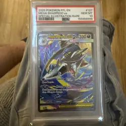 Pokemon Mega Sharpedo ex 127/094 Phantasmal Flames SIR Holo EN PSA 10 - Image 1