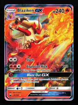 Blaziken GX 28/168 GX Rare Celestial Storm Pokemon Card - Image 1