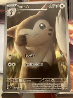 Pokemon Furret 168/159 SV09 Journey Together Illustration Rare Holo 120HP - Image 1