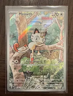 Pokemon Meowth 106/094 Phantasmal Flames Illustration Rare Holo Near Mint - Image 1