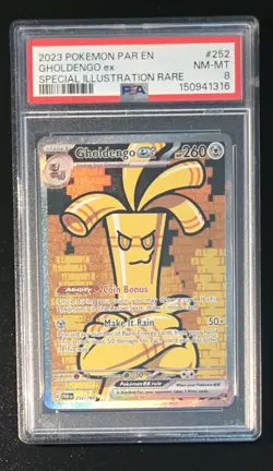 Pokemon Gholdengo EX 252/182 Paradox Rift Special Illustration Rare PSA 8 - Image 1