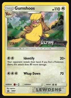 Gumshoos STAFF - SM97 - Ultra Prism - Sun & Moon Black Star Promo - Pokemon Card - Image 1