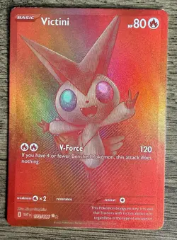 Victini Black Bolt White Flare 172/086 Holo Custom Handmade Fan Art Card - Image 1