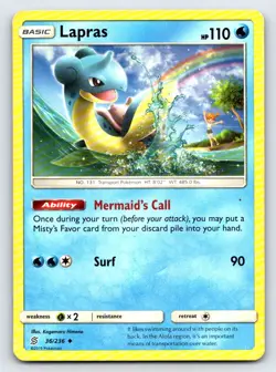 Lapras 36/236 Uncommon Unified Minds Pokemon Lightly Played - Image 1
