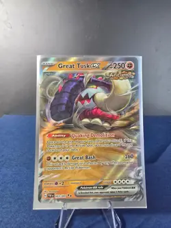 GREAT TUSK EX 053/091 DOUBLE RARE PALDEAN FATES POKEMON NEAR MINT - Image 1