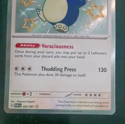 Pokemon TCG Snorlax PAF 202/091 Holo Regular English Nintendo 2024 - Image 4