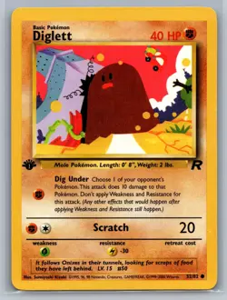Diglett Team Rocket #52/82 Pokemon First Edition - Image 1