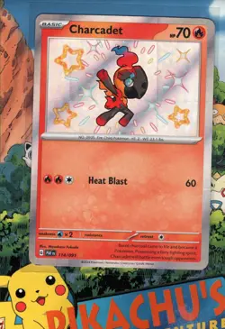 Pokemon TCG Charcadet 114/091 Paldean Fates Shiny Holo Rare NM/M - Image 1