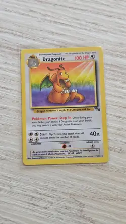 Pokemon TCG Dragonite 19/62 Fossil Unlimited Non Holo Vintage Rare - Image 1