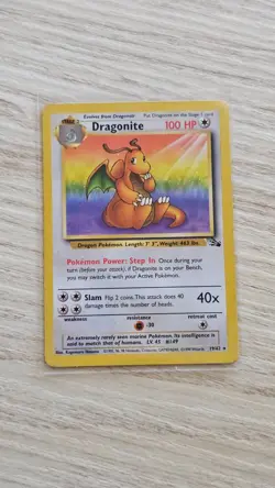 Pokemon TCG Dragonite 19/62 Fossil Unlimited Non Holo Vintage Rare - Image 1