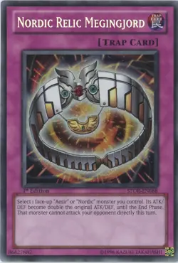 Yugioh Nordic Relic Megingjord STOR-EN088 Ultra Rare 1st Edition LP - Image 1