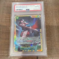 Bandai One Piece CCG Dracule Mihawk OP14-119 Secret Rare Foil PSA 10 EN - Image 1