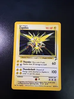 Zapdos Holo 20/130 Base Set 2 Rare Pokemon Card Vintage WOTC LP - Image 1