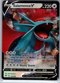 Salamence V 143/189 SWSH03: Darkness Ablaze - Pokemon Card - NM - Image 1