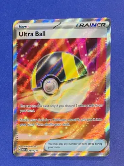 Pokemon ULTRA BALL 264/217 ASC EN Trainer-Item Rare Full Art Holo Card - Image 1