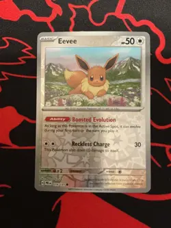 Eevee 074/131 Common Prismatic Evolutions Pokemon Reverse Holo Lightly Played - Image 1