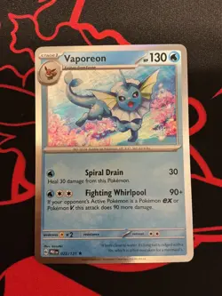 Vaporeon 022/131 Holo Rare Prismatic Evolutions Pokemon Holo Lightly Played - Image 1